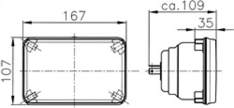 Hella Module 164 x 103mm H4 12V ECE Universal Lamp LA003177001