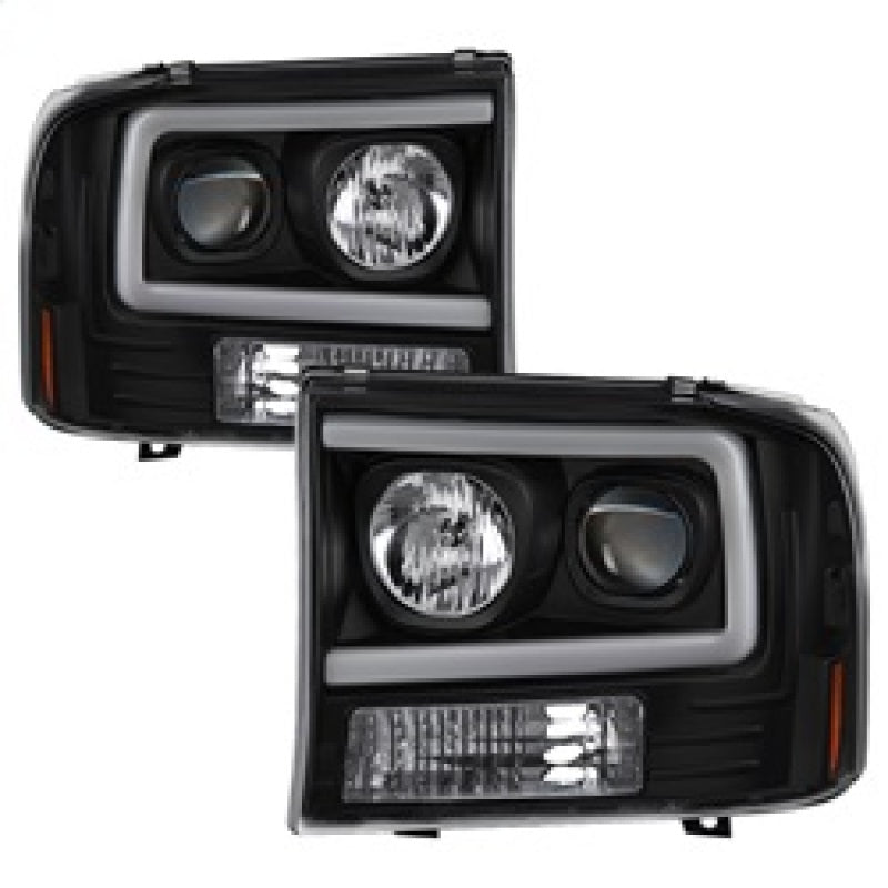 Spyder 99-04 Ford F250 Super Duty Projector Headlights - Light Bar - Black PRO-YD-FF25099V2-LB-BK 5084491