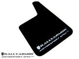 Rally Armor Universal fitment (no hardware) Motorsport Spec Red Mud Flap w/ White Logo MF20-MSUR-RD/WH