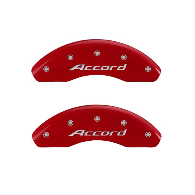 MGP 4 Caliper Covers Engraved Front Accord Engraved Rear Accord Red finish silver ch 20207SACCRD