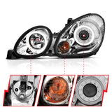 ANZO 1998-2005 Lexus Gs300 Projector Headlights w/ Halo Chrome 121143
