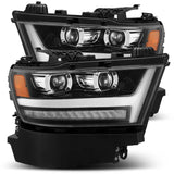 AlphaRex 19-20 Ram 1500HD PRO-Series Proj Headlights Plnk Style Jet Blk w/Activ Light/Seq Signal/DRL 880513