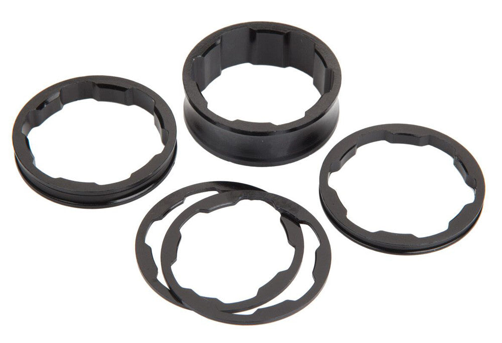 BOX Alloy Spacers Black 1" Fork 5 Pk BX-SS17001KT-BKI