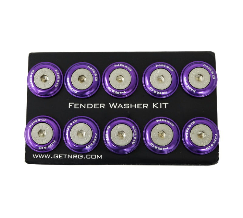 NRG Fender Washer Kit w/Rivets For Plastic (Purple) - Set of 10 FW-100PP