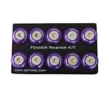 NRG Fender Washer Kit w/Rivets For Plastic (Purple) - Set of 10 FW-100PP