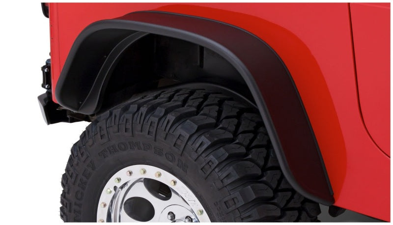 Bushwacker 87-95 Jeep Wrangler Flat Style Flares 2pc Excludes Renegade - Black 10068-07