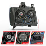 ANZO 2007-2014 Chevrolet Tahoe/Suburban Crystal Headlights Black 111392