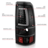 ANZO 1999-2002 Chevy Silverado 1500 LED Taillights Plank Style Black w/Clear Lens 311330
