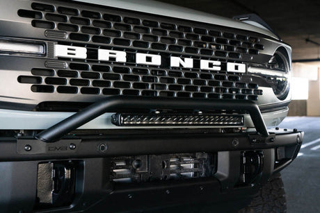 DV8 Offroad 2021-2022 Ford Bronco (Not For Factory Plastic Bumper) Factory Bumper Bull Bar - Black LBBR-06
