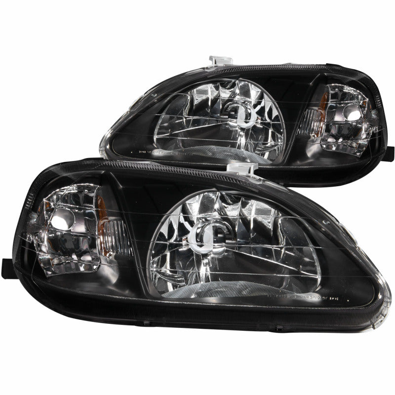 ANZO 1999-2000 Honda Civic Crystal Headlights Black 121070