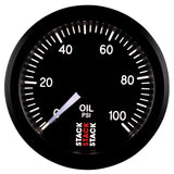 Autometer Stack 52mm 0-100 PSI 1/8in NPTF (M) Mechanical Oil Pressure Gauge - Black ST3102
