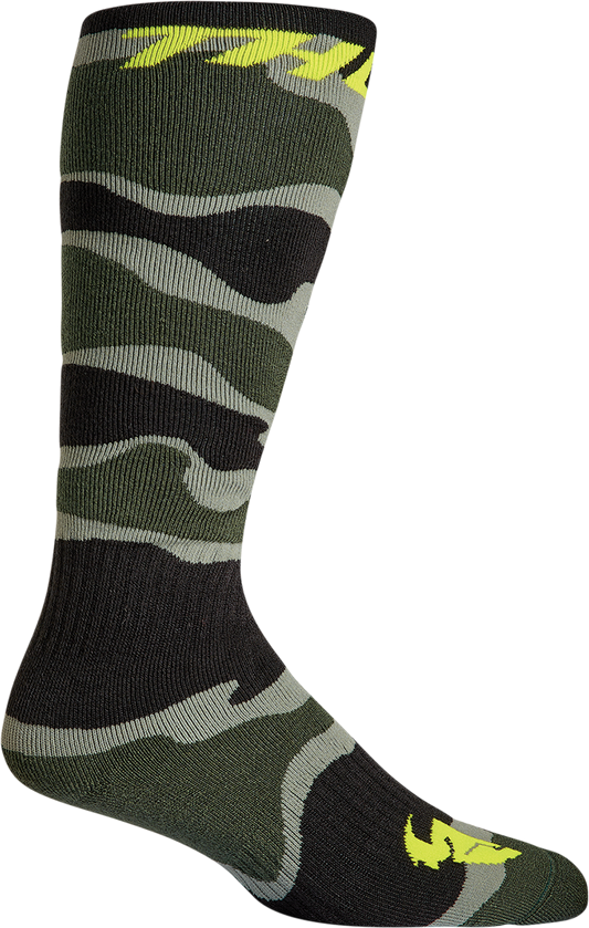 THOR MX Camo Socks - Camo Green/Acid - Size 10-13 3431-0672