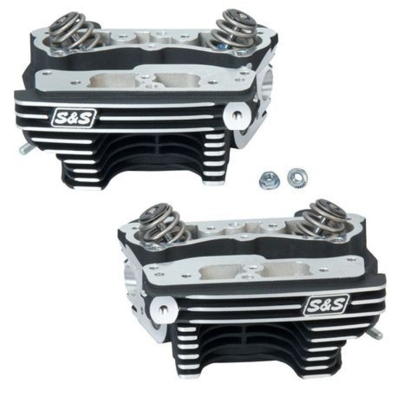 S&S Cycle 84-99 BT Super Stock Cylinder Heads - Wrinkle Black Aluminum Finish 90-1361