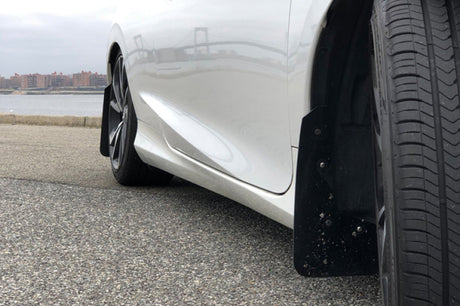 Rally Armor 16-21 Honda Civic Si Coupe Black UR Mud Flap w/ White Logo MF50-UR-BLK/WH