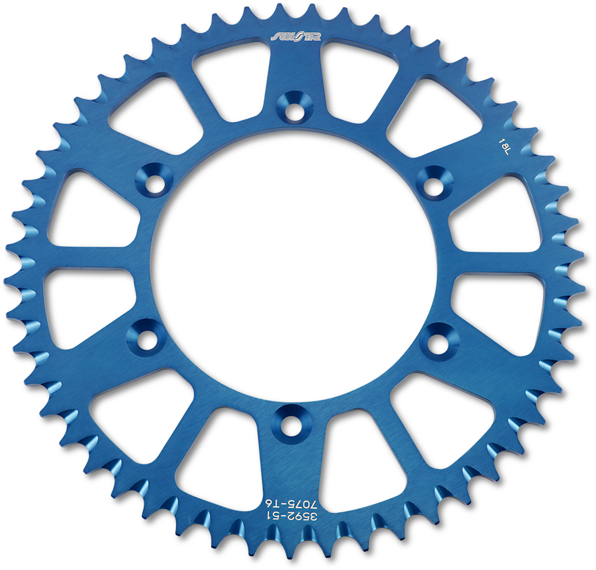 SUNSTAR SPROCKETS Rear Sprocket - 51 Tooth - Honda/Yamaha - Blue 5-359251BL