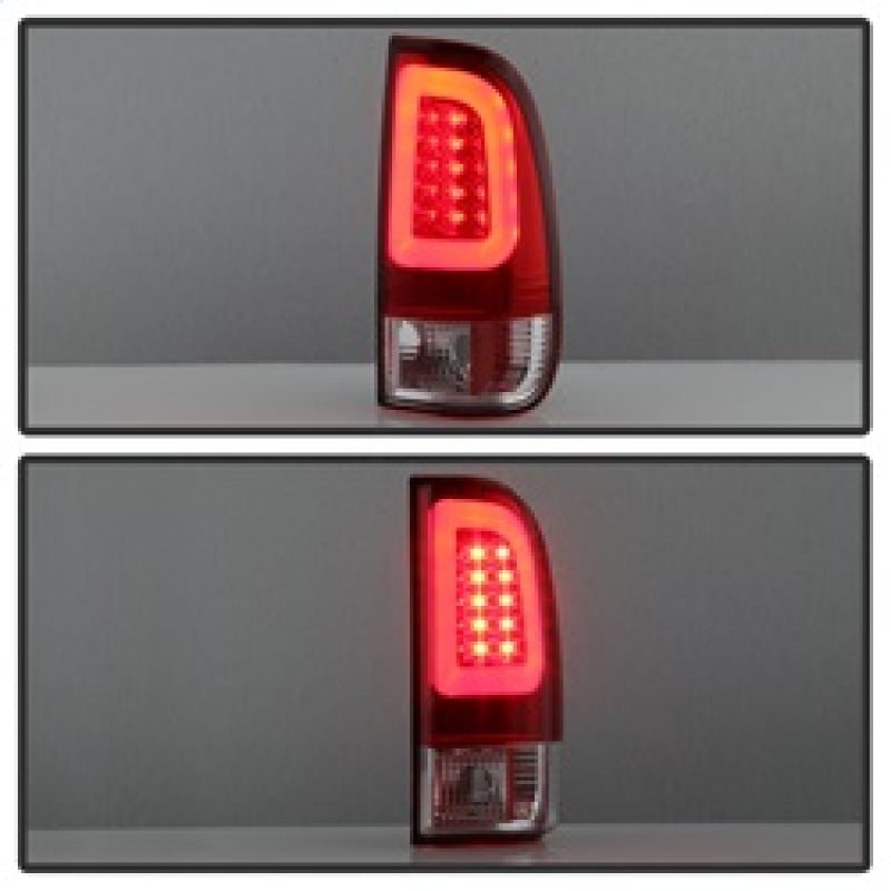 Spyder 08-16 Ford Super Duty F-250 V3 Light Bar LED Tail Lights - Red Clear (ALT-YD-FS07V3-LBLED-RC) 5084736