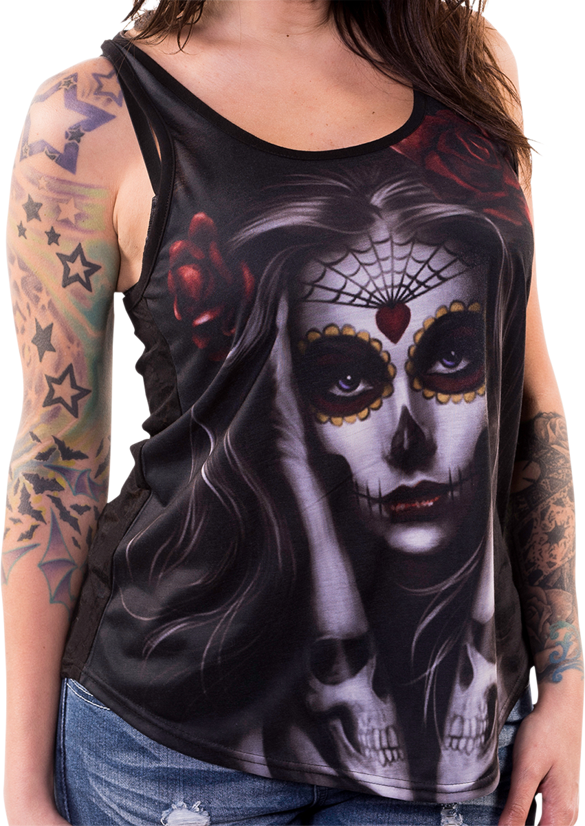 LETHAL THREAT Women's Armtat Tank Top - Black - 1XL LA206061X