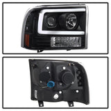 Spyder 99-04 Ford F250 Super Duty Projector Headlights - Light Bar - Black PRO-YD-FF25099V2-LB-BK 5084491
