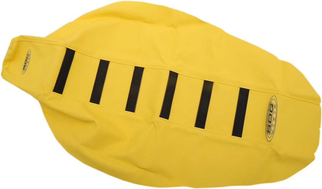 SDG 6-Ribbed Seat Cover - Black Ribs/Yellow Tip/Yellow Sides 95913KYY