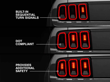 Raxiom 05-09 Ford Mustang Gen5 Tail Lights- Black Housing (Smoked Lens) 49169