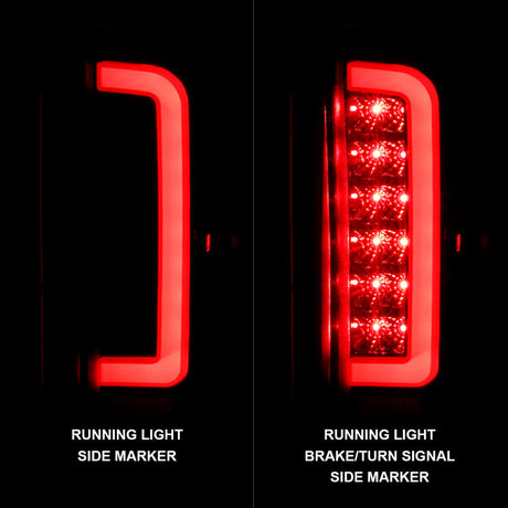 ANZO 1987-1996 Ford F-150 LED Taillights Black Housing Clear Lens (Pair) 311350