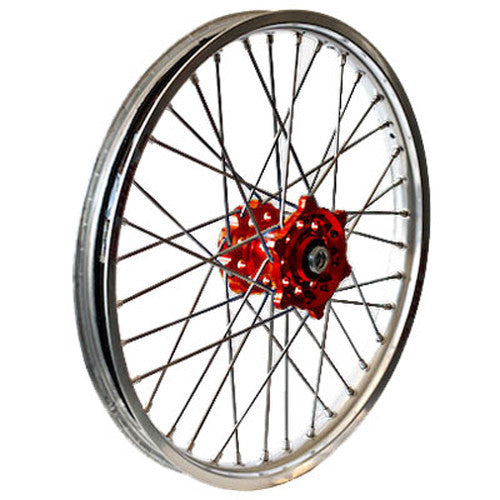 DUBYA Front Wheel 1.60 X 21 Red Hub Silver Rim 56-3171RS