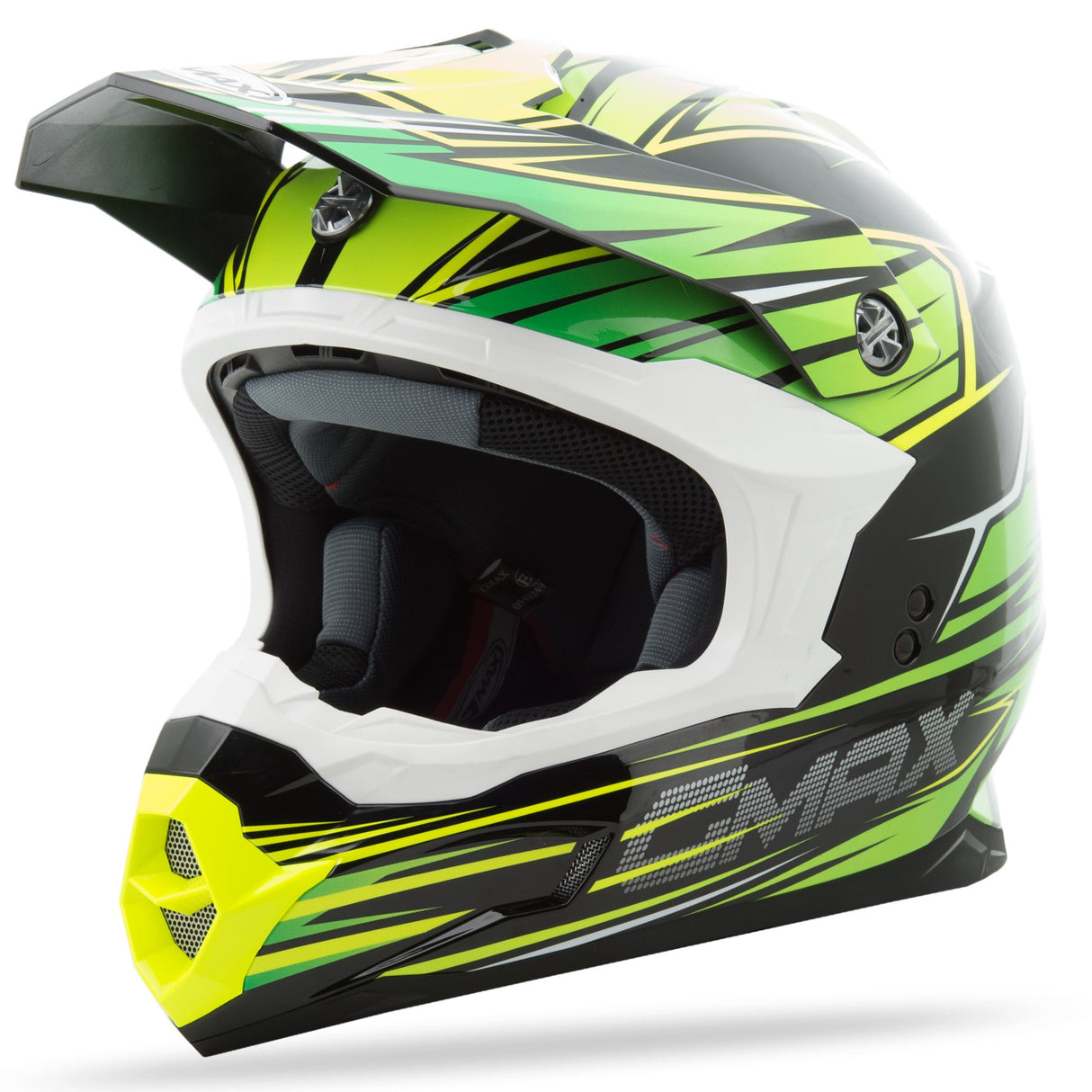 GMAX Mx-86 Off-Road Raz Helmet Black/Green/Hi-Vis Yellow 3x G3861229 TC-3