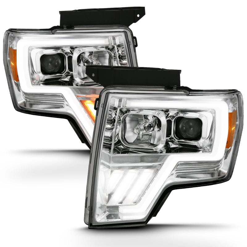 ANZO 2009-2013 Ford F-150 Projector Light Bar G4 Switchback H.L. Chrome Amber 111470
