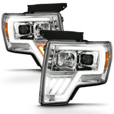 ANZO 2009-2013 Ford F-150 Projector Light Bar G4 Switchback H.L. Chrome Amber 111470