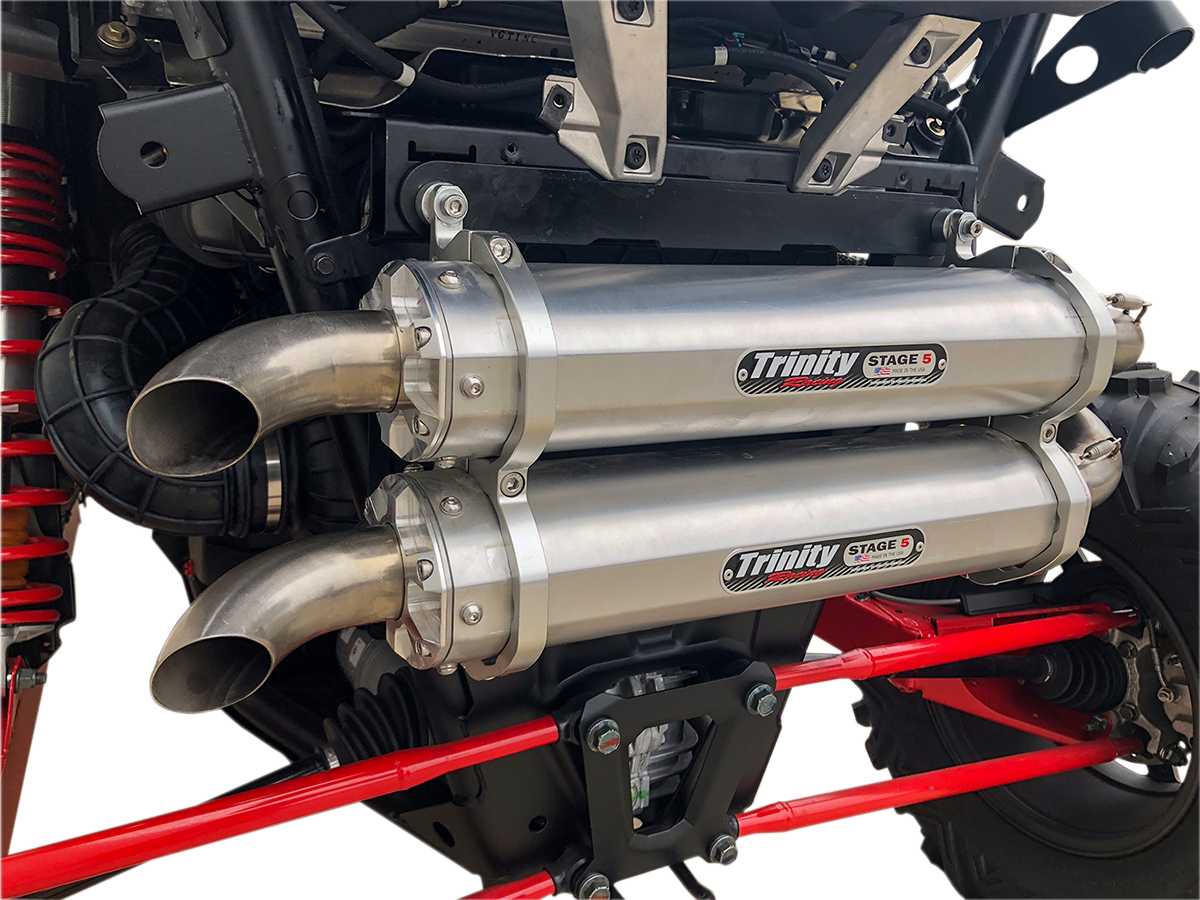 TRINITY RACING Stage 5 Slip-On Dual Muffler - Aluminum TR-4165S