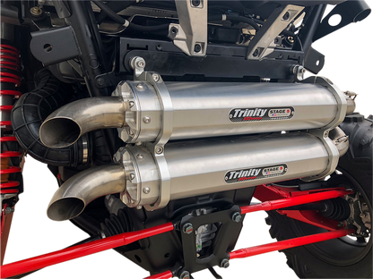 TRINITY RACING Stage 5 Slip-On Dual Muffler - Aluminum TR-4165S