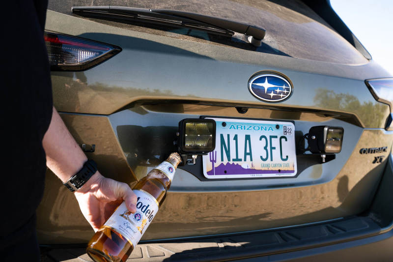 DV8 Offroad Universal License Plate Mount w/ Pod Light Mounts LPBM-03