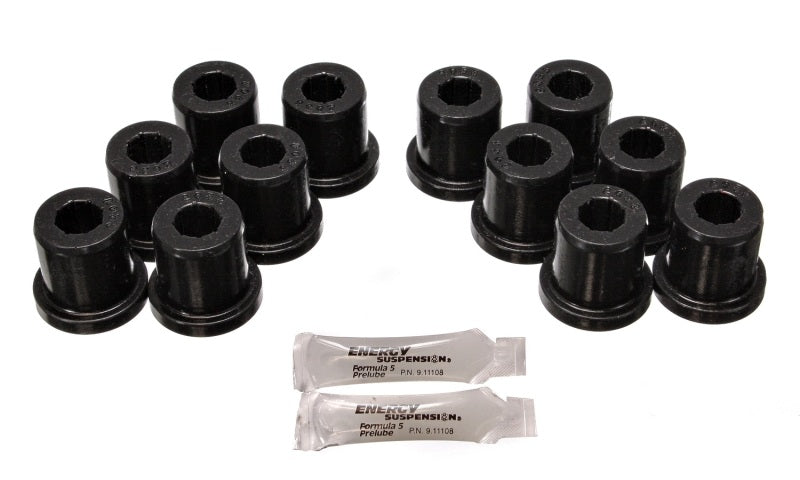 Energy Suspension 81-89 Toyota FJ40/FJ60 Landcruiser 2/4WD Blk Front & Rear Leaf Spring Bushing Set 8.2106G