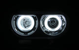 ANZO 2008-2014 Dodge Challenger Projector Headlights w/ Halo Black (CCFL) 121308