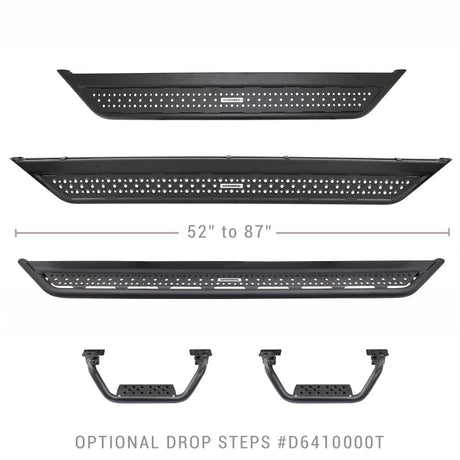 Go Rhino Dominator Extreme D6 SideSteps - Tex Blk - 4in Drop Down Steps (Pair) D6410000T