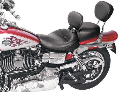 MUSTANG Wide Solo Seat - With Backrest - Vintage - Black - Smooth - FXD '06-'17 79358