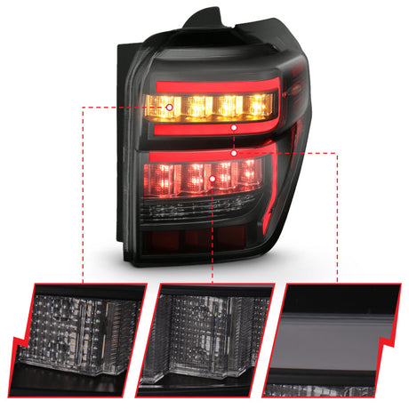 ANZO 2014-2020 Toyota 4Runner T.L Black Housing Smoke Lens Red Light Bar W/Sequential 311312