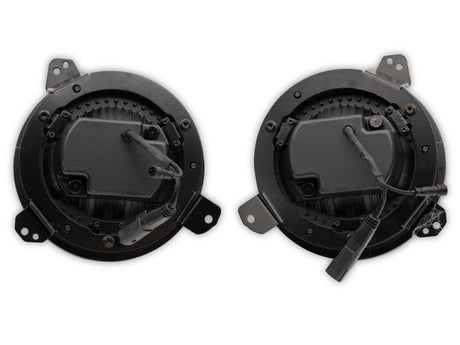 Raxiom 18-22 Jeep Wrangler JL/JT Axial 9-Inch LED Headlights w/RGB Halo- Blk Housing (Clear Lens) J142668