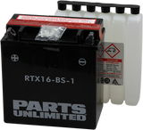 Parts Unlimited Agm Battery - Ytx16-Bs-1 .8 L Ctx16-Bs-1