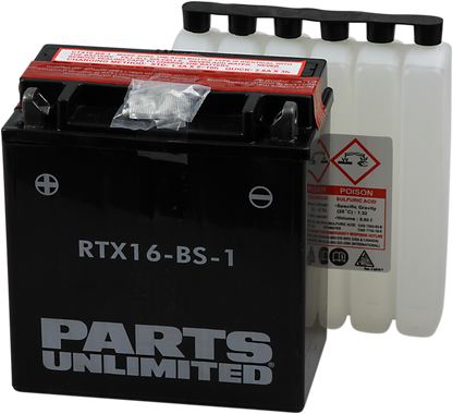 Parts Unlimited Agm Battery - Ytx16-Bs-1 .8 L Ctx16-Bs-1