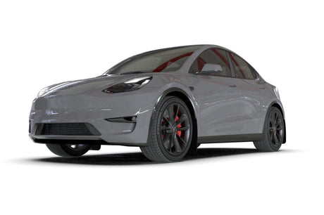 Rally Armor 20-22 Tesla Model Y Black Mud Flap - Metallic Black Logo MF72-UR-BLK/MBK