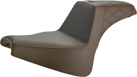 SADDLEMEN Unknown Industries Seat - Front Carbon Fiber/Black Gripper Lumbar/Rear Lattice Stitch - FXFB '18-'23 UN18-28-173BR