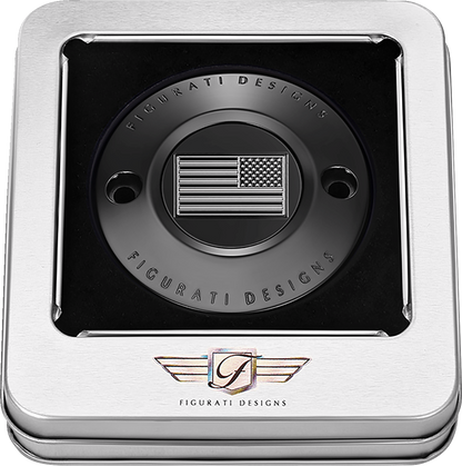 FIGURATI DESIGNS Timing Cover - 2 Hole - American - Contrast Cut - Black FD26R-TC-2H-BLK