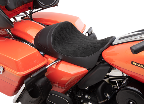 DRAG SPECIALTIES Forward Low Solo Seat - Diamond - Suede - FL '08-'22 0801-1255