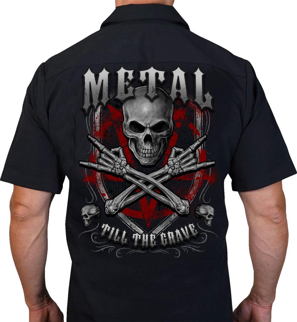 LETHAL THREAT Metal Till the Grave Shop Shirt - Black - Large DG60179L