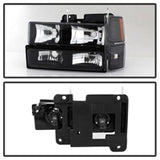 Xtune Chevy Suburban 94-98 Headlights w/ Corner & Parking Lights 8pcs Black HD-JH-CCK88-AM-BK-SET 5072221