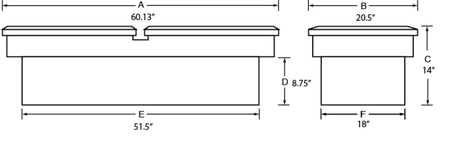 Lund 82-05 Chevy S10 (Long Bed) Ultima Dual Lid Gull Wing Crossover Tool Box - Brite 9250