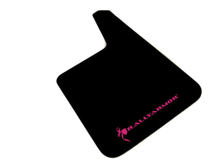 Rally Armor Universal Fit (No Hardware) Basic Plus Black Mud Flap w/ Black Logo MF20-BAS-BLK