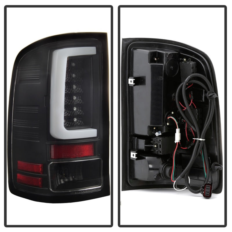 Spyder 07-13 GMC Sierra 1500 V2 Light Bar LED Tail Lights - Black (ALT-YD-GS07V2-LBLED-BK) 5084743