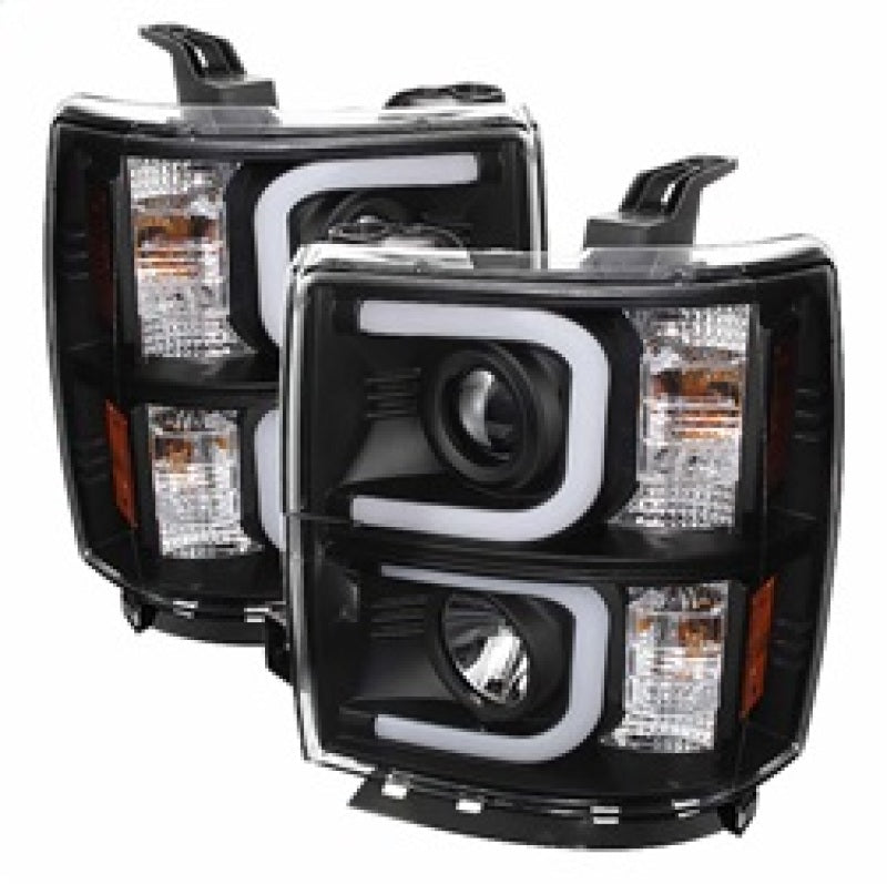 Spyder Chevy Silverado 1500 14-16 Projector Headlights Light Bar DRL Blk PRO-YD-CS14-LBDRL-BK 5079473